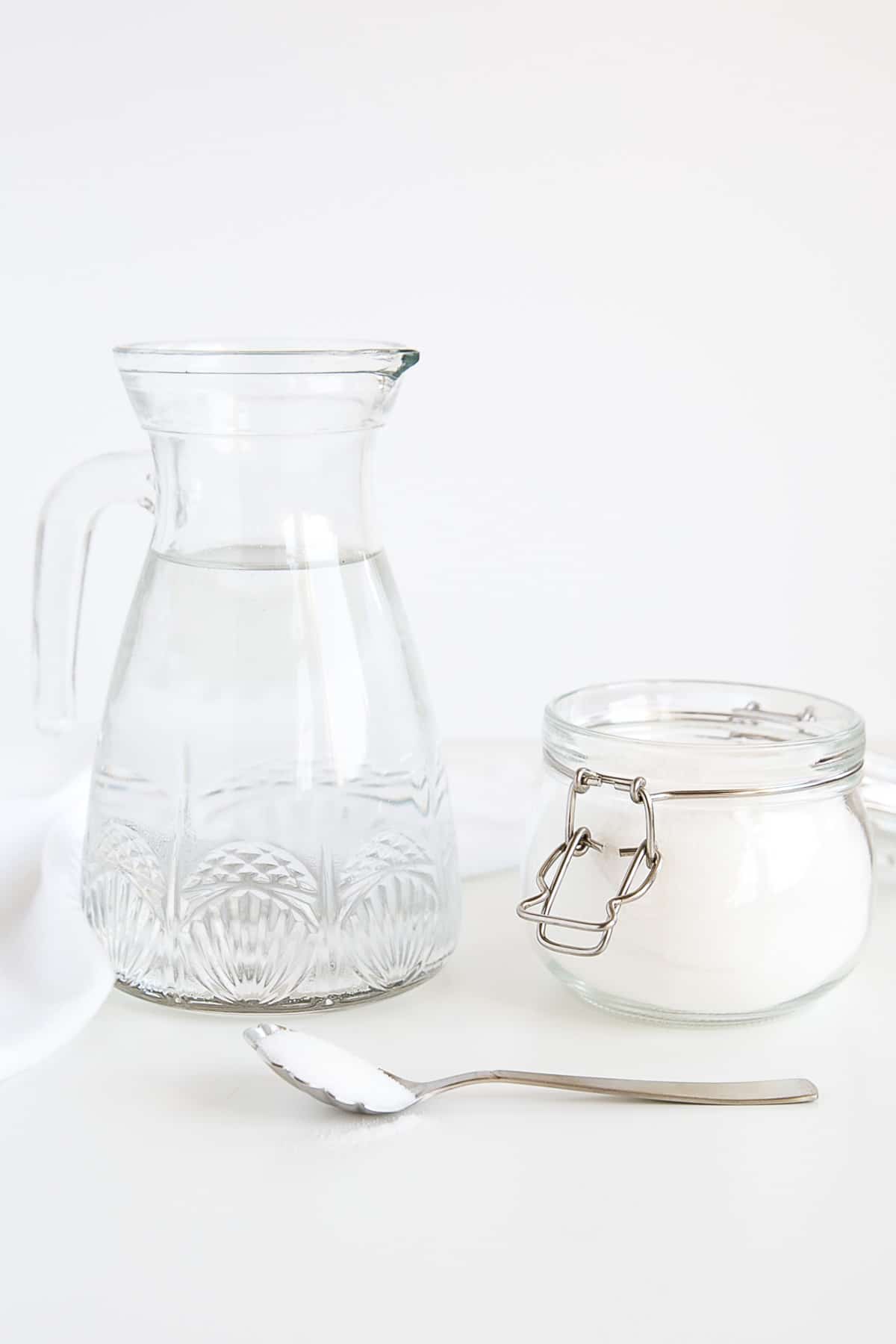 Make simple syrup by briefly cooking a sugar and water mixture.