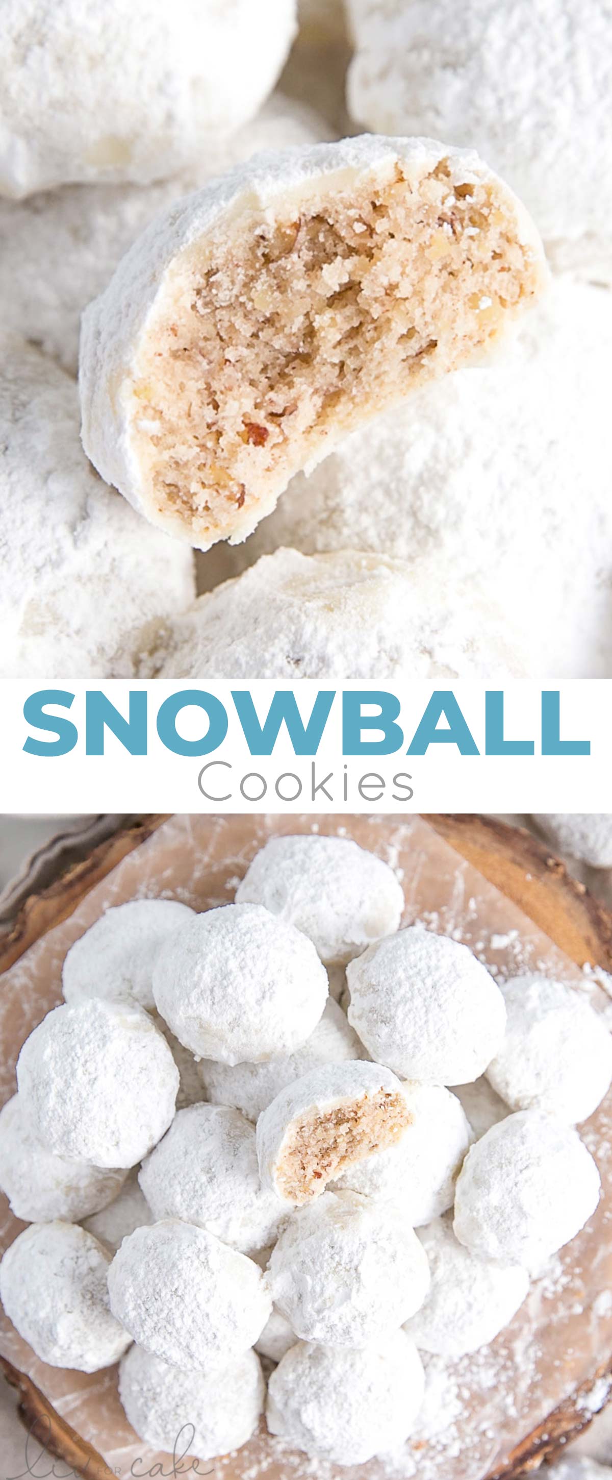 Collage photo of Snowball Cookies