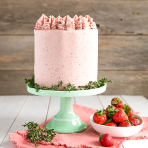 A decorated cake on a cake stand