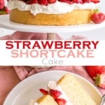 This Strawberry Shortcake Cake gives a new twist to an old classic. Vanilla cake layers, fresh strawberries, and mascarpone whipped cream! | livforcake.com