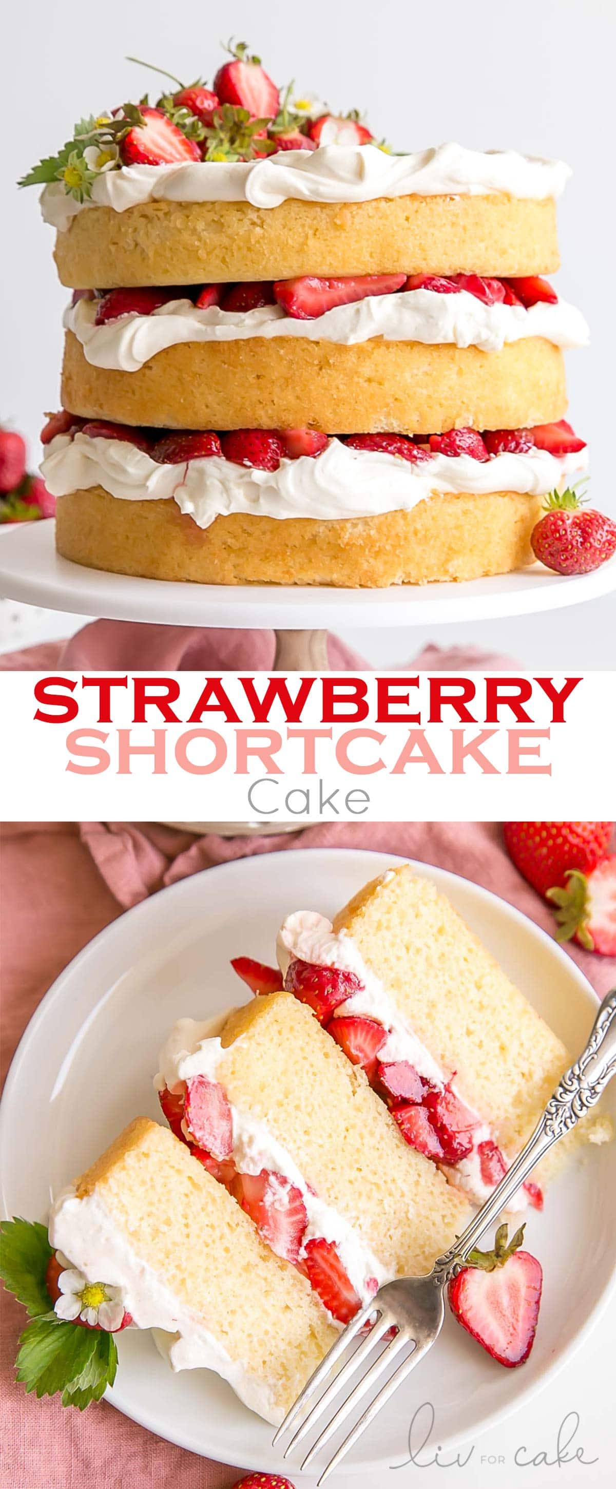 Strawberry Shortcake Cake collage