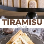 tiramisu cake photo collage