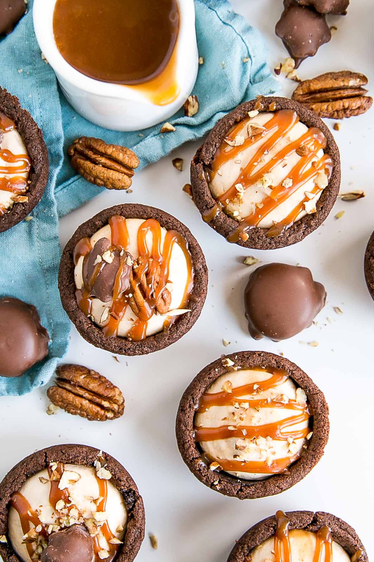 Overhead shot of the cookie cups.