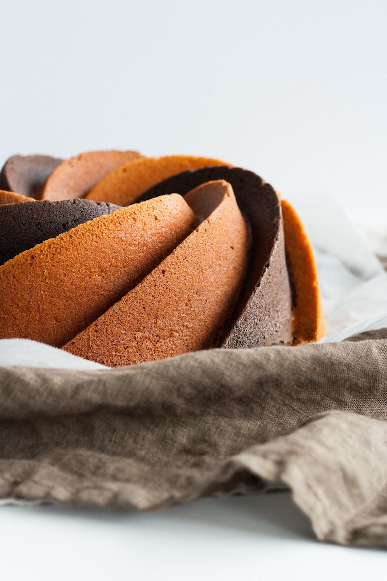 Close up of the two toned Bundt.