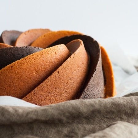 Close up of the two toned Bundt.