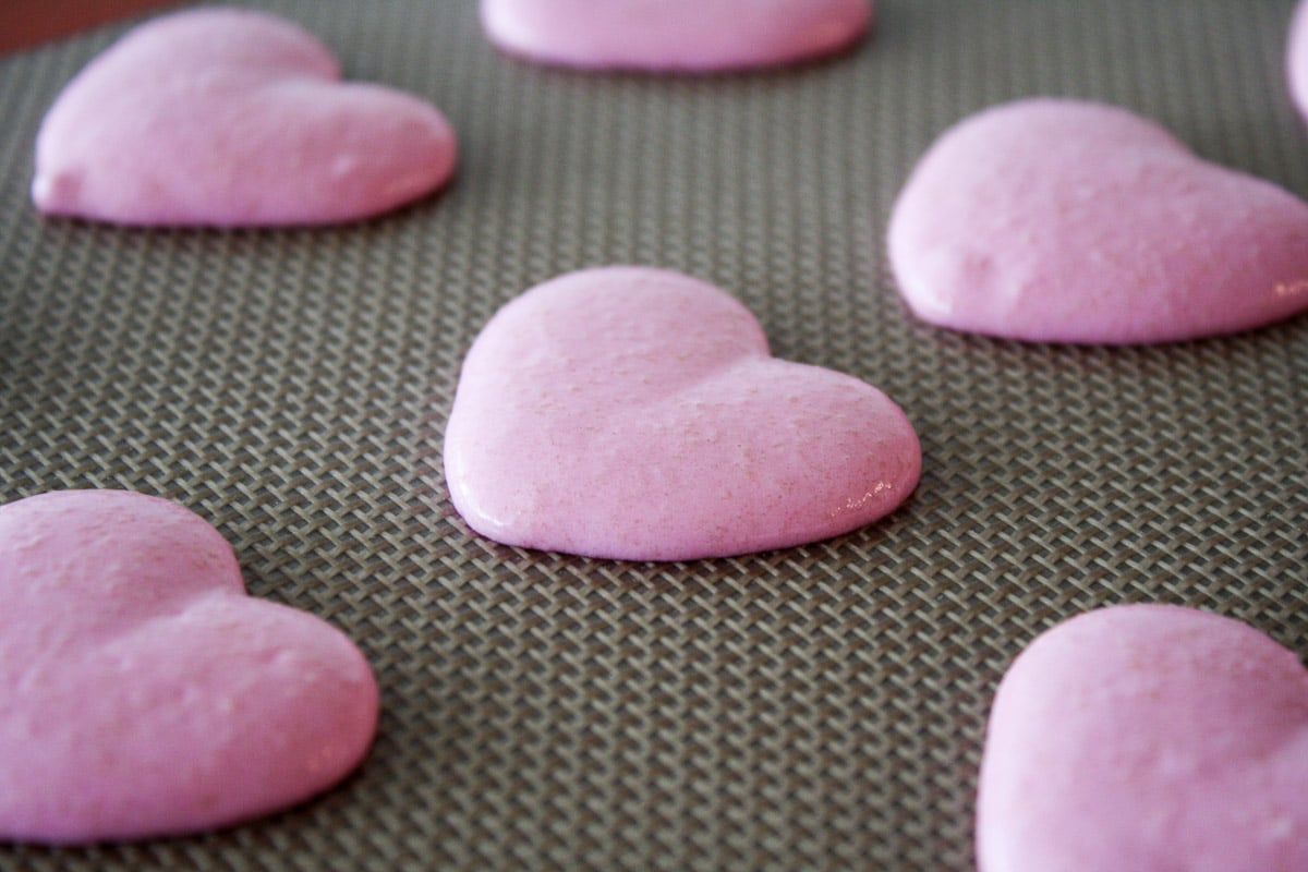 Close up of a piped heart.