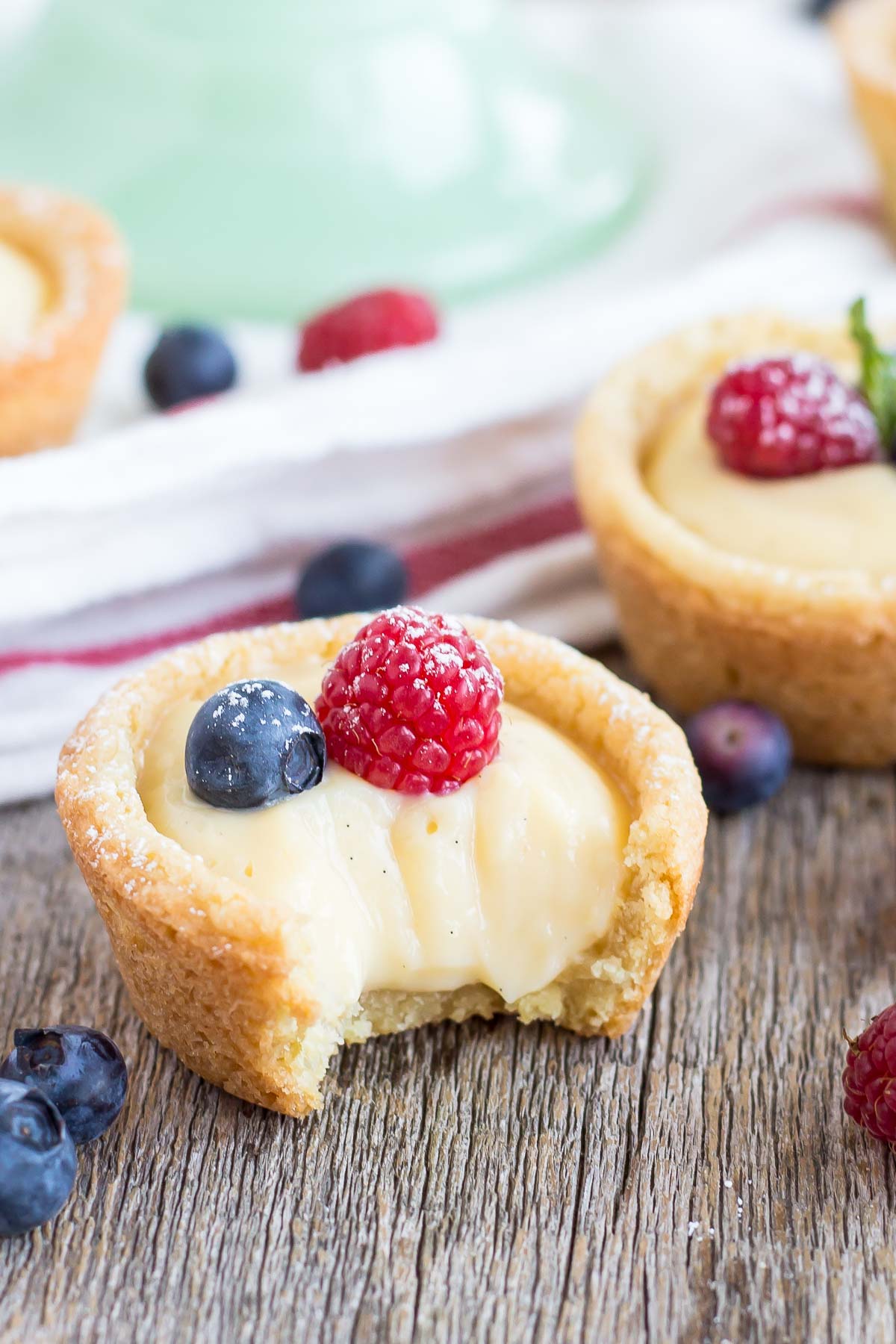 Cookie cup with a bite taken out.