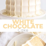 This White Chocolate Cake is both decadent and delicious! White chocolate is incorporated into the cake layers, the frosting, and the drip for a stunning monochrome effect. | livforcake.com