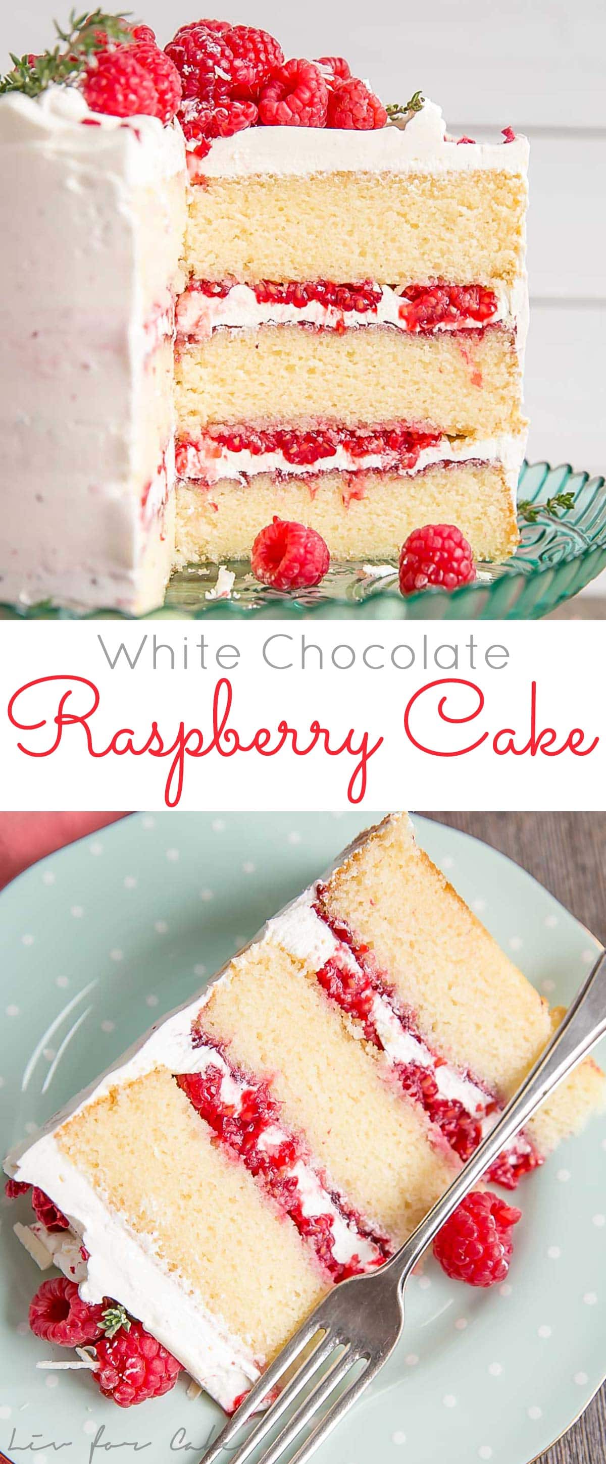 This White Chocolate Raspberry Cake combines white chocolate cake layers with a white chocolate swiss meringue buttercream, fresh raspberries, and raspberry jam. A perfect flavour combination!